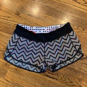 LULULEMON Rare Sea Wheeze Chevron Shorts Black 8